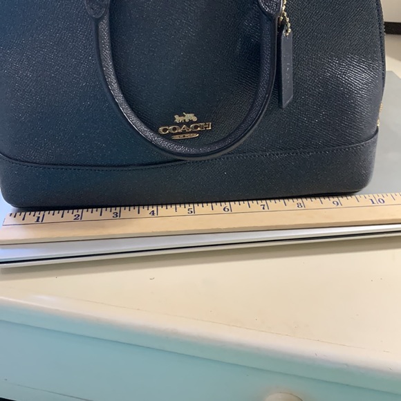 New. Never carried small Coach satchel with crossbody strap. Black. Beautiful. - Picture 4 of 11